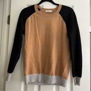 madewell waffle color block sweater